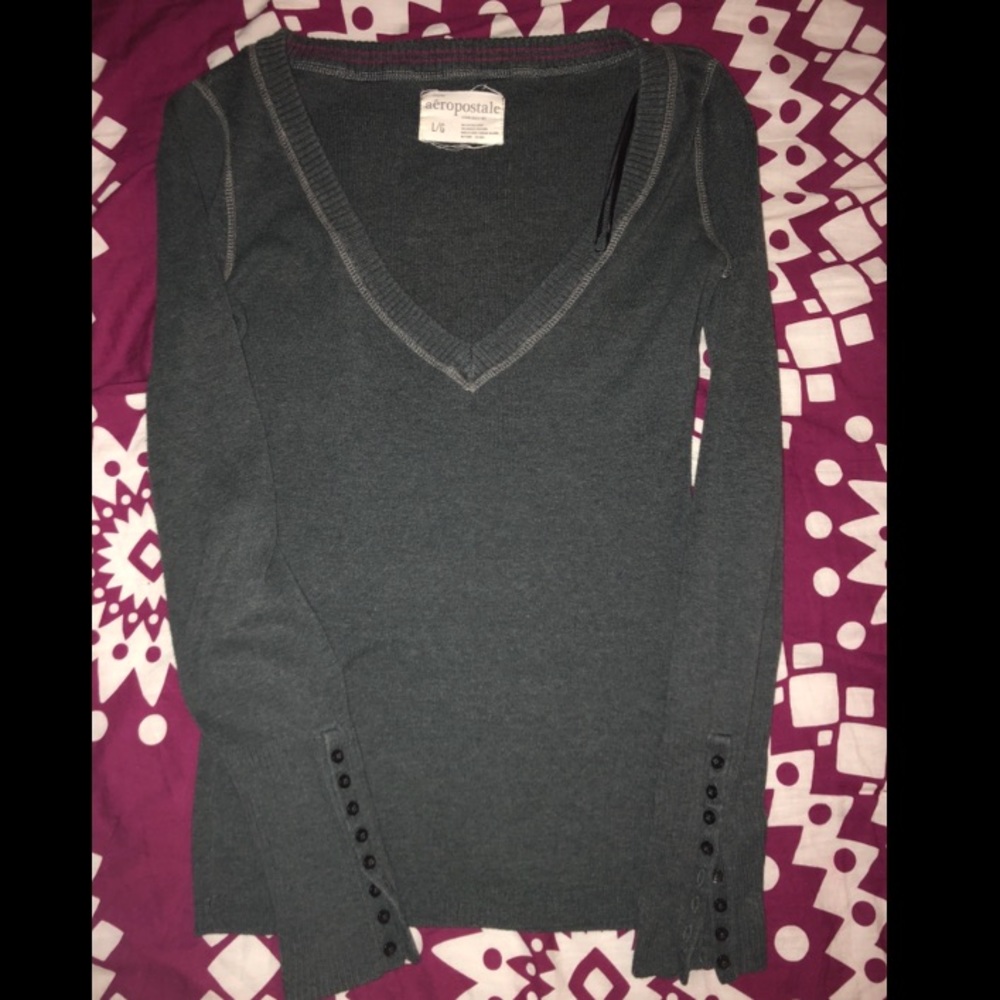 Gray v-neck Sweater
